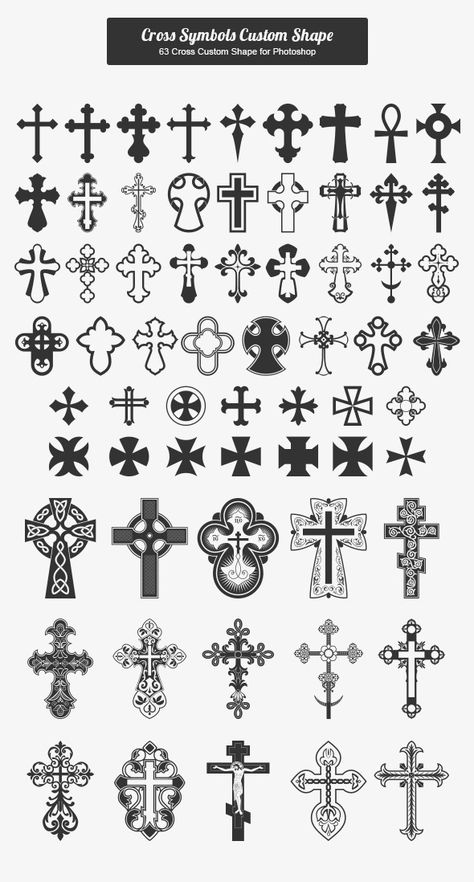 Different Crosses Design, Cross Symbol Design, Types Of Crosses And Meaning, Different Types Of Crosses, Vintage Cross Drawing, Double Cross Tattoo, Krzyzyk Tattoo, Grunge Cross Tattoo, Cool Cross Drawings