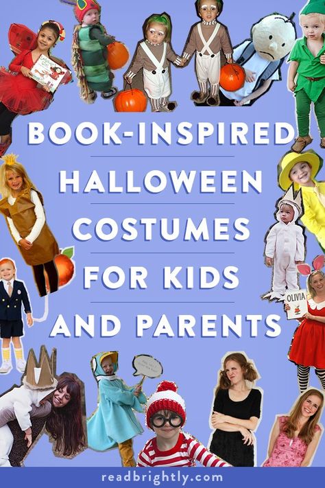 Whether you’re looking for a Halloween costume for yourself, your elementary schooler, or your baby, there’s something great for every book lover here. #Halloween #Costumes #KidLit 1st Grade Character Costumes, Childrens Book Halloween Costume, Elementary School Halloween Costumes, Nursery Rhymes Halloween Costumes, Boys Storybook Character Costumes, Nursery Rhyme Halloween Costumes, Nursery Rythmes Costumes, Literacy Costumes Book Characters, 3rd Grade Book Character Costumes