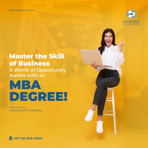 Want to level up your business game?🤔 An MBA degree can hook you up with endless opportunities, fast-track your career, and turn you into a boss in the biz world🤩📈..... So why wait? Sign up now and get ready to slay!🎉 #distancelearning #distanceeducation #onlinelearningplatform #onlinemba #business #homelearning #highereducation #EducationOpportunities #distanceeducationstudent #EducationOpportunities #bachelorofcomputerapplication #mbauae Mba Ads Creative, Study Creative Ads, Mba Poster, Mind Craft, Admissions Poster, Creative Post, Handmade Logo, Mba Degree, Advertising Posters