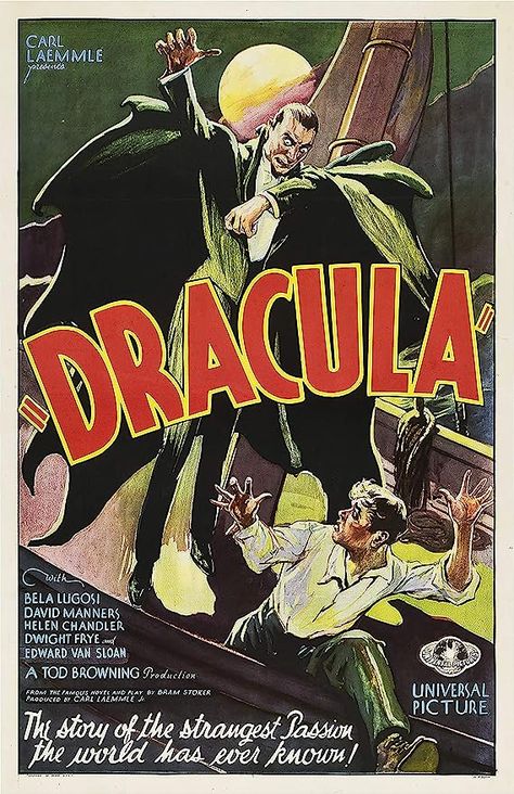 Dracula Movie, Dracula 1931, Vintage Halloween Posters, Vintage Films, Old Movie Poster, Lon Chaney Jr, Horror Vintage, Filmy Vintage, Film Vintage