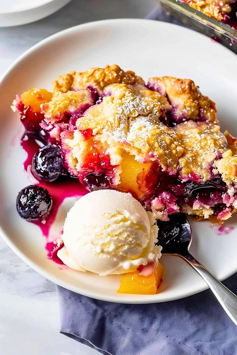 Peach And Berry Cobbler, Peaches And Blueberry Recipes, Blueberry And Peach Cobbler, Blueberry Peach Cobbler Recipes, Peach And Blueberry Desserts, Blueberry Peach Recipes, Peaches And Blueberries Recipes, Blueberry Nectarine Cobbler, Peach Recipes Dessert