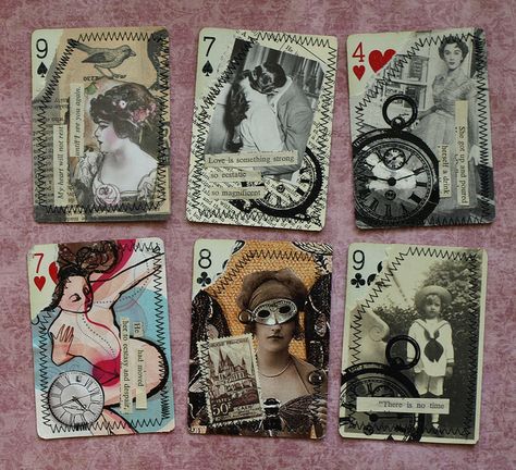 *{CraftChaos}*: Altered Playing Cards Altered Playing Cards, Kollage Konst, Playing Card Crafts, Trading Card Ideas, Playing Cards Art, Art Trading Cards, 3d Figures, Artist Card, Atc Cards