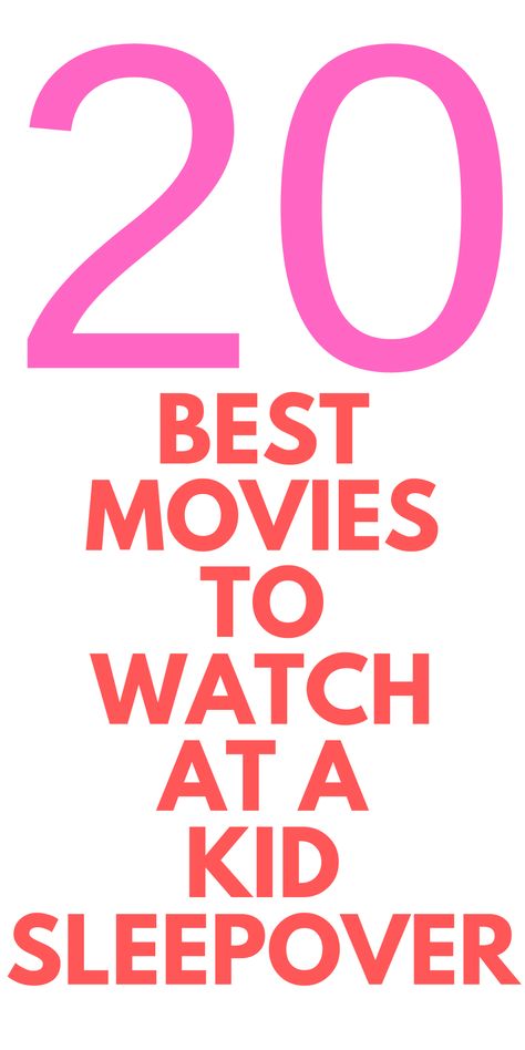 20 Best Sleepover Movies to Watch - Here are sleepover movies for you to show at your kid sleepover. Best Movies For Sleepovers, Slumber Party Movies, Movies For 12 Yrs Old, Kid Movie Night Ideas, Movies To Watch At A Sleepover, Sleepover Movie Ideas, Best Sleepover Movies, Movies For Sleepovers, Movie Night Ideas For Kids