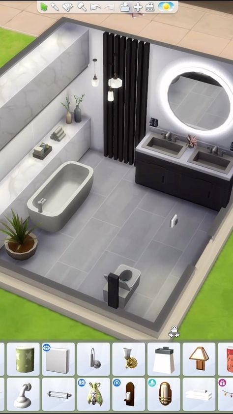 Modern Bathroom Idea in @thesims #sims #sims4 #sims4house #sims4home #sims4build #thesims #thesims4 #thesims4house #thesims4home… | Instagram Sims 4 Floorplan Modern, Sims 4 Ideas Interior, Sims 4 Bathroom Build, Sims House Ideas Modern, Sims 4 Inside House Ideas, Sims Bathroom Ideas No Cc, Sims 4 Interior Design Ideas Bathroom, Sims 4 Modern House Layout, Sims 4 Rp Ideas