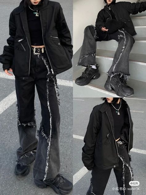 Dark Outfit, Ropa Upcycling, Futuristic Fashion, Alternative Outfits, Character Outfits, Aesthetic Outfits, Black Outfit, Aesthetic Clothes, Pretty Outfits