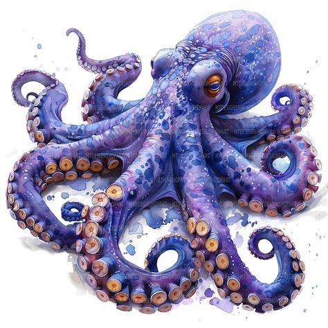 --'12' Octopus Clipart -- Amazing worth! Get a collection includes 12 clipart images , you can use them to create a timeless and elegant work of art that will brighten up any project.   Our clipart can be used for sublimation on t-shirts or mugs, scrapbooking, junk journaling, card making, birthday invitations and more. Enjoy  ♥  You will receive :    * 12 unique images in JPG format (bundled into one or more zip files for easy downloading).    * each image has a size of 4096 x 4096 pixels    ● Octopus Digital Art, Octopus Art Drawing, Octopus Drawings, Octopus Clipart, Octopus Artwork, Octopus Watercolor, Octopus Tattoo Design, Octopus Tattoo, Octopus Art