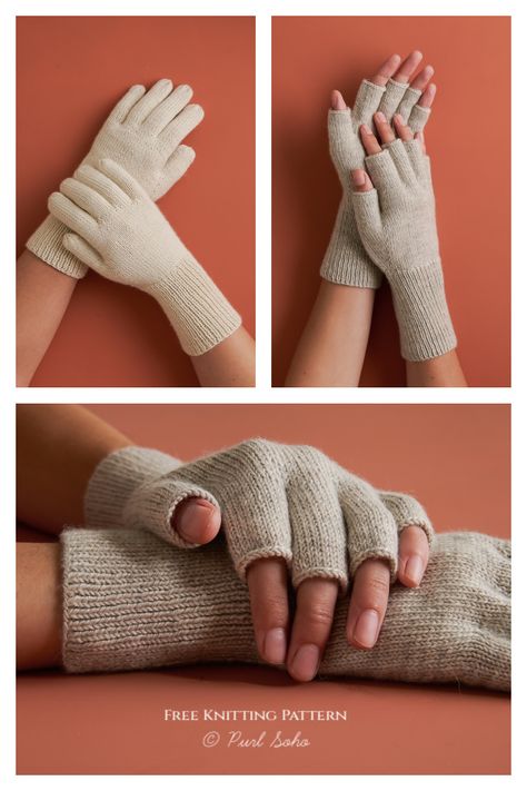 Very Classic Gloves Free Knitting Pattern Free Knitted Glove Patterns, Gloves Pattern Knitted, Knitting Pattern For Fingerless Gloves, Mittens Pattern Knitted, Tipless Gloves Knitting Pattern, Knit Gloves Pattern, Knit Accessories Patterns Free, Knit Gloves Free Pattern, Knitting Mittens Pattern Free