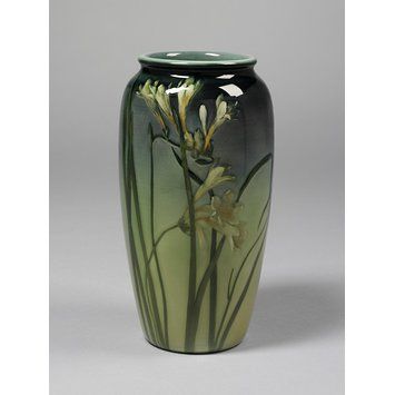 Jar Arts And Crafts Pottery, Roseville Pottery Vintage, Art Deco Vases, Rookwood Pottery, Vase Art, Giclee Painting, Art Nouveau Design, China Painting, Floral Decoration