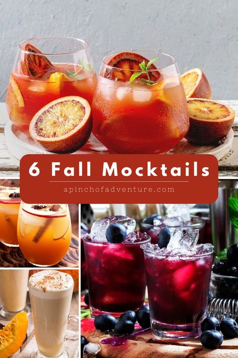 Fall Mocktails apple recipes and pumpkin spice mocktail recipes along with other non alcoholic fall drink recipes are so fun for entertaining. Mocktails For Fall, Best Mocktails, Easy Mocktail Recipes, Mocktail Drinks, Easy Breakfast Recipes, Fall Cocktails Recipes, Alcohol Free Drinks, Mocktail Recipes, Thanksgiving Drinks