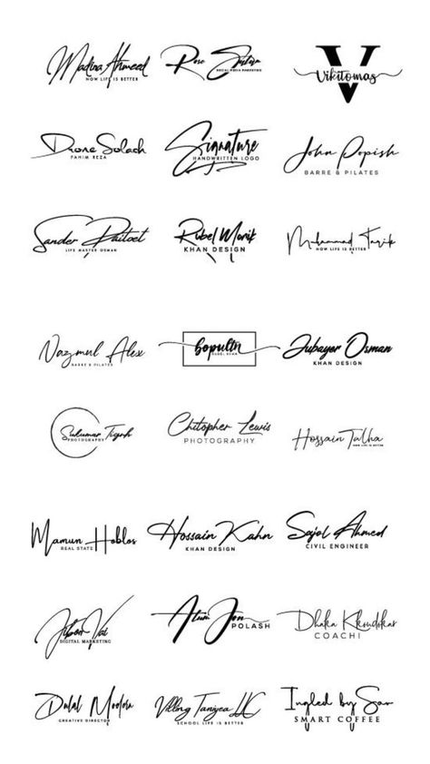 logo logos Cursive Letters Font, Cursive Fonts Handwritten, Fancy Fonts Alphabet, Handwritten Logo Design, Design Handwriting, Tattoo Script Fonts, Tattoo Fonts Cursive, Business Fonts, Initials Logo Design