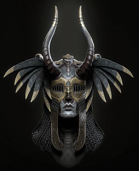 Valkyrie 3d Model by Rafael Grassetti / Concept Design by Vance Kovacs. Valkyrie Helmet, Valkyrie Tattoo, 헬로키티 배경화면, 3d Drawings, Viking Tattoos, Fantasy Armor, Armor Concept, Norse Mythology, Armors