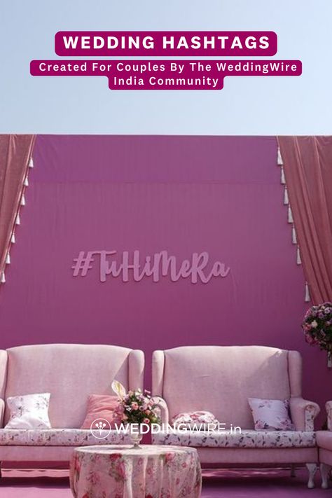 Are you a millennial couple looking for the cutest wedding hashtag? Explore the list of classy hashtags given by the experts at WeddingWire India community. Scroll up and pick your favourite! Hashtags For Weddings Couple, Marriage Hashtags, Wedding Hashtag Ideas Generator, Engagement Hashtags, Wedding Hashtag Generator, Hashtag Ideas, Hashtag Generator, Punjabi Couple, India Wedding