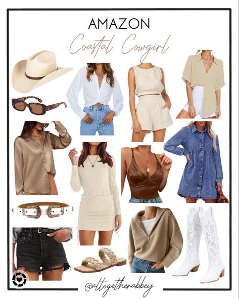 Coastal Cowgirl Aesthetic Outfits, Outfit Inspo Midsize, Coastal Cowgirl Outfit, Chic Dinner Outfit, Fashion Inspo Spring, Coastal Cowgirl Aesthetic, Cowgirl Era, California Fall, Aesthetic Amazon