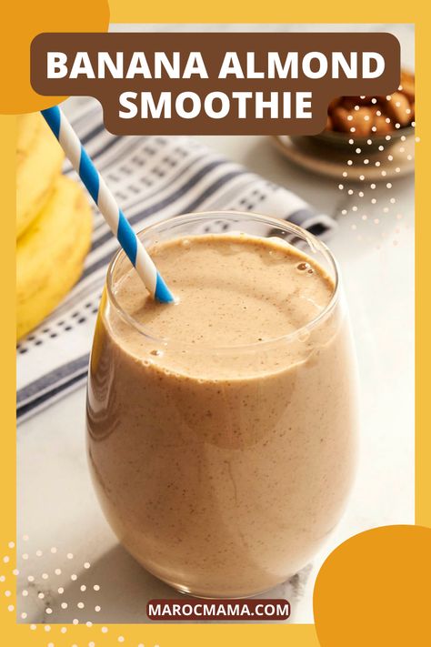 This delicious banana almond smoothie is perfect when you're short on time and need a healthy breakfast. It's easy to make, and it's a great way to start your day. Banana Almond Smoothie, Avocado Smoothie Bowl, Date Smoothie, Almond Smoothie, Dairy Free Smoothies, Milk Smoothie, Smoothie Prep, A Healthy Breakfast, Avocado Smoothie