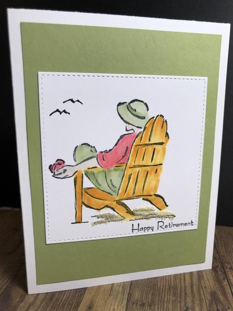 Retirement Painting Ideas, Diy Retirement Cards Watercolor, Cards For Retirement, Retirement Diy Cards, Su Retirement Card Ideas, Watercolor Retirement Card Ideas, Stampin Up Retirement Cards For Women, Retirement Watercolor Cards, Retirement Cards Ideas