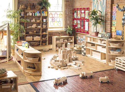 Community Playthings | High Quality Furniture for Child Care, Preschool, & Montessori Classrooms Montessori Daycare Design, Community Playthings Classroom, Preschool Furniture Classroom, Waldorf Preschool Classroom, Waldorf Classroom Decor, Montessori Classroom Layout Preschool, Montessori Classroom Layout, Modern Preschool, Counting To 5