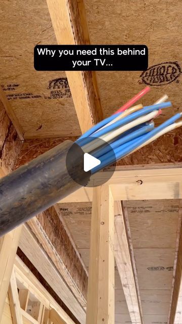 Dennis Comstock - Builder Brigade on Instagram: "👇All the tips and ideas from my videos are organized in here: 
✅The Ultimate Home Building Checklist at BuilderBrigade.com
 
Add smurf tubing or conduit behind your TV so wires can be add/removed as needed. 
You’ll want the tubing to run to the area that will house all your audio/video equipment. 
Also consider a line of conduit to the attic in case you need to run wiring from another area of the house. This is a huge help later on. 
 
#BuilderBrigade #homebuildingtips #homebuilding #customHome #HomeBuildingChecklist" Smurf Tubing, Home Building Checklist, Builder Brigade, Building Hacks, Door Projects, La House, Home Electrical Wiring, House Makeovers, Hill Country Homes