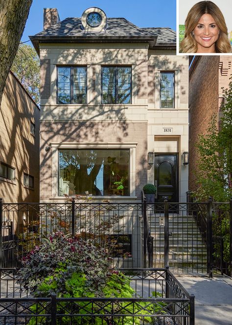 Windy City Rehab's Alison Victoria Selling Home for $2.3 Million | PEOPLE.com Windy City Rehab, Rehab House, Alison Victoria, Chicago House, Marble Island, Built In Grill, Rooftop Deck, Modern House Exterior Colors, The Windy City