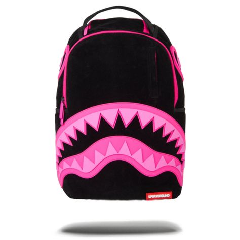 Sprayground Bite Me Backpack - Black / Pink Sprayground Backpack, Pretty Backpacks, Cute Backpacks For School, Spray Ground, Shark Backpack, Stylish School Bags, School Bag Essentials, Trendy Purses, Handbag Essentials