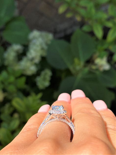 Engagement Rings With Band Detail, 5k Engagement Ring, Kay Jewelers Engagement Rings, Engagement Ring With Halo, Round Brilliant Engagement Ring, Infinity Band Ring, Round Halo Ring, Ring With Halo, Brilliant Cut Diamond Engagement Ring