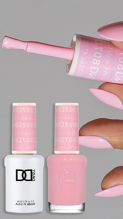 Cotton Candy Gel Nail Polish, Pale Pink Nail Polish Colors, Dnd Cotton Candy Nails, Dnd Gel Polish Colors Light Pink, Dnd 807 Cotton Candy, Dnd Pale Pink Gel, Cotton Candy Nail Color, Dnd Baby Pink, Dnd Pink Colors