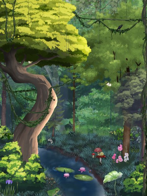 Just something fun to look at that I made on ibis paint #forest #art #aesthetic #mystical #ibispaint #fun Mystical Forest Drawing, Forest Art Aesthetic, Forest Aesthetic Drawing, Mystical Forest Aesthetic, Mystical Scenery, Ibis Paint Art, Paint Forest, Ibispaint Art, Forest Drawing