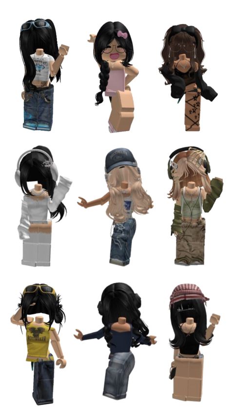 Y2k Baddie Outfits, Cute Baddie Outfits, Y2k Baddie, Roblox Skin, Emo Roblox Avatar, Latina Outfits, Black Hair Roblox, Roblox 3, Baddie Outfits Ideas