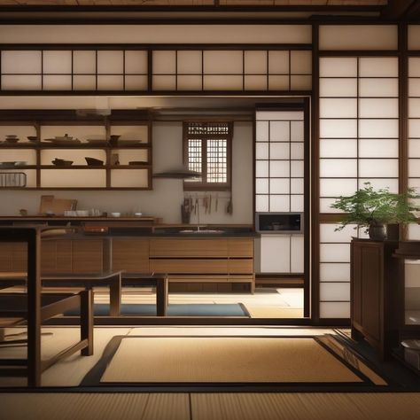 Traditional Japanese Kitchen, Zen Kitchen, Japanese Kitchen, Japanese Geisha, Japanese Traditional, Kitchen Inspirations, Zen