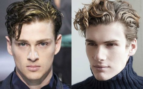 SLICKED BACK CURLS 1 Slicked Back Curls, Curly Slick Back, Curly Wavy Hairstyles, Hair Slick, Popular Mens Haircuts, Hair For Men, Easy Mens Hairstyles, Long Hair Trends, Curly Hair Drawing