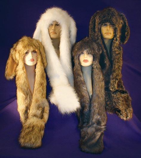 This Faux Fur Rabbit Hat is great for the Snow, as a Halloween Costume or to wear just for fun. Comes in White, Light Brown, Gray, or Dark Brown and has mitten holders for your hands. (8+ - Adults). Also a great Christmas gift idea. Hat Snow, Rabbit Hat, Plush Rabbit, Animal Hats, Costume Hats, Fur Coats, Head Accessories, Dolce E Gabbana, Halloween Kostüm