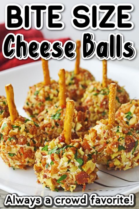 Snacks With Pretzel Sticks, Appetizers With Pretzel Sticks, Cheese Ball Bites Pretzel Sticks, Mini Cheese Balls With Pretzel Sticks, Cheese Balls With Pretzel Sticks, Mini Pretzels Recipes, Restaurant Starters, Mini Cheeseballs, Mini Cheese Ball Bites