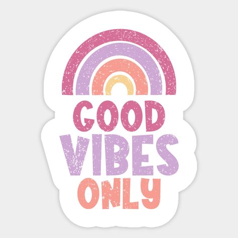 Good Vibes Only Tattoo, Good Vibes Only Aesthetic, Phone Cover Stickers, Hippie Birthday Party, Quote Banner, Positivity Stickers, Preppy Stickers, Housewarming Card, Collage Book