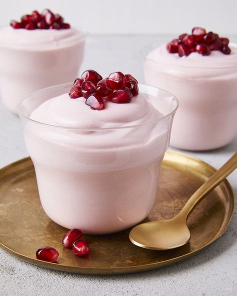 Antioxidant-rich pomegranates provide unique juicy flavor for snacking or in these recipes from appetizers and salad to dessert—plus tips for opening Pomegranate Dessert, Pomegranate Cocktail Recipes, Pom Juice, Pom Wonderful, Pomegranate Recipes, Mousse Recipes, Sweet Tarts, Holiday Cooking, Mini Desserts