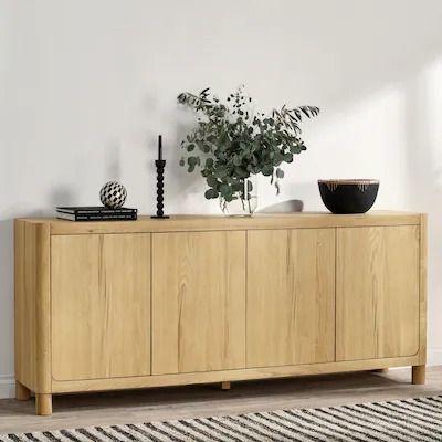 Buffets and Sideboards - Bed Bath & Beyond Scandi Sideboard, Oak Wood Veneer, Wide Sideboard, Buffets And Sideboards, Kitchen Sideboard, Adjustable Stool, Oak Sideboard, Classic Home, Buffet Cabinet