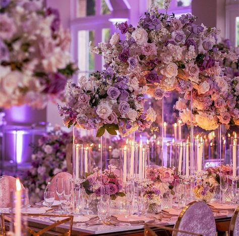 Black Bride Magazine®️ on Instagram: “For the love of lavender! Repost from @mbmeventsdesign • Simple, yet so luxurious!! Couple: @infiniti_life7 Planned/Designed:…” Luxurious Couple, Venue For Wedding, Wedding Design Decoration, Wedding Floral Centerpieces, Bride Magazine, Black Bride, Brides Magazine, Flower Ball, Ivory Flowers