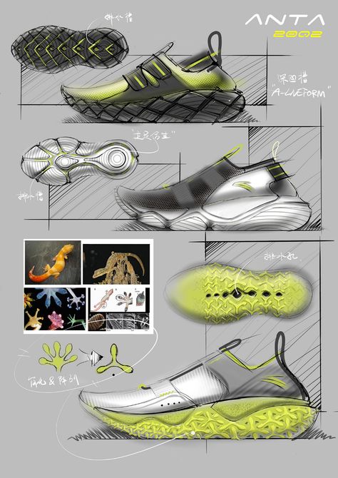 This shoe design has the souls puffed out around the shoe. I thought this was interesting Shoe Design Sketches Sneakers, Sneakers Sketch, Bionic Design, Sport Shoes Design, Futuristic Shoes, Concept Sketches, Shoe Sketches, Sketchbook Pro, Sneaker Design