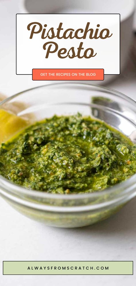 A delicious and classic pesto with a little twist. Pistachio pesto is as good as any other pesto and it's simple to make and cheaper than Genovese pesto! Spread it on some Italian Chicken Cutlets or swirl it into your pasta when you make Sunday Sauce to add extra flavor to your favorite dishes! Save this recipe! Sweet Pea Pesto, Recipe For Pesto Sauce, Recipes Using Italian Sausage, Pistachio Pesto Recipe, Italian Chicken Cutlets, Classic Pesto Recipe, Italian Sauce Recipes, Chicken Wing Sauce Recipes, Easy Italian Dinner