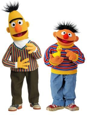 Bert and Ernie Bert And Ernie, The Muppets, Sesame Street, Wall Decals, Wall, White