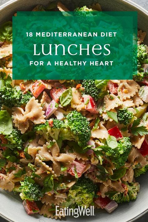 Mediterranean Lunch Recipes Healthy, Healthy Lunch Ideas Low Cholesterol, Mediterranean Diet Recipes Heart Healthy, Easy Mediterranean Diet Salads, Meditarean Diet Recipes, Dash Diet Pasta Salad, Mediterranean Diet Recipes Lunch Healthy, Easy Heart Healthy Meals Low Sodium, Pasta Diet Recipes