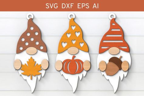 Gnome Cricut Projects, Gnomes Cricut, Autumn Gnomes, Thanksgiving Gnome, Gnome Svg, Fall Gnome, Laser Files, Svg Thanksgiving, Gnomes Diy