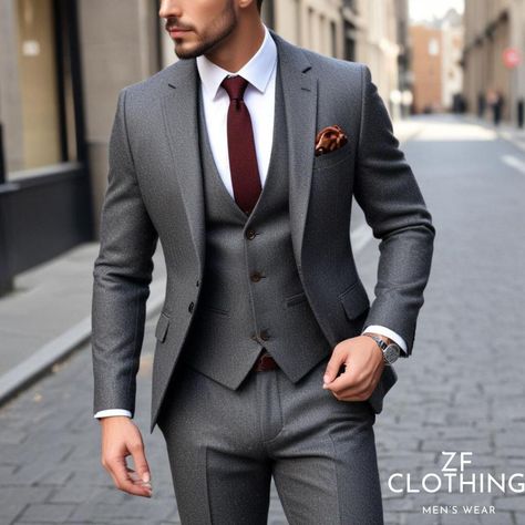 3 Piece Suit Men Wedding, Coat Pant For Men, 3 Piece Suit Men, Groom Wedding Suit, Suit For Men Wedding, Groom Suit Grey, Grey Suit Wedding, Grey Suit Men, Suit Groom