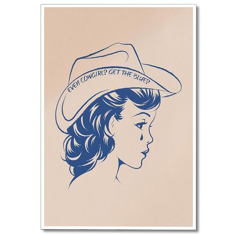 Mexican Maximalist, Cowboy Flash, Cowgirl Wall Decor, Vintage Cowgirl Art, Lyrics Artwork, Even Cowgirls Get The Blues, Cowgirls Get The Blues, Preppy Cowgirl, Cowgirl Poster