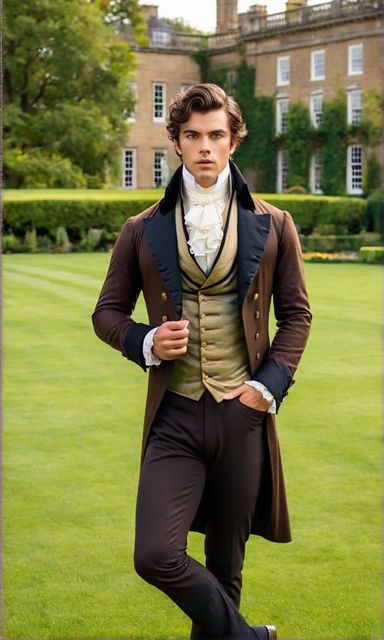 Regency Suit Men, Victorian Era Male Fashion, Georgian Era Fashion Men, Regency Outfit Men, Bridgerton Party Outfit Men, Regency Era Mens Fashion, Bridgerton Mens Outfits, 1800s Aesthetic Male, Victorian Dress Men