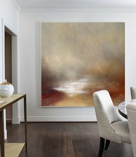 Canvas Sea Painting, Ideas Decoracion Salon, Sky Landscape Painting, Brown Abstract Painting, Painting Sunrise, Large Wall Canvas, Red Abstract Painting, Beach Oil Painting, Sky Abstract