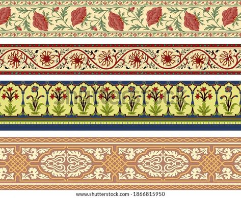 Find Set Mughal Art Borders Antique Illustration stock images in HD and millions of other royalty-free stock photos, illustrations and vectors in the Shutterstock collection. Thousands of new, high-quality pictures added every day. Mughal Borders Pattern, Mughal Border Design, Mughal Borders, Mughal Border, Art Motifs, Mughal Art Paintings, Mughal Architecture, Dynamic Rugs, Vector Border