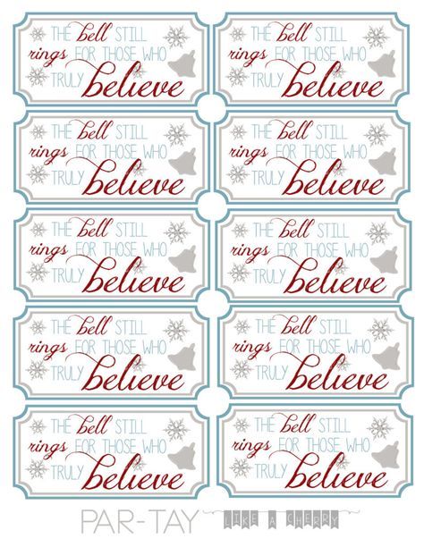 polar express bell party favor tags free printable. Punch hole, attach to bell and hand out to your party guests (or have santa hand them out!) Polar Express Worksheets, Polar Express Ticket, Polar Express Activities, Polar Express Bell, Polar Express Christmas Party, Polar Express Tickets, Polar Express Theme, Polar Express Movie, Polar Express Party