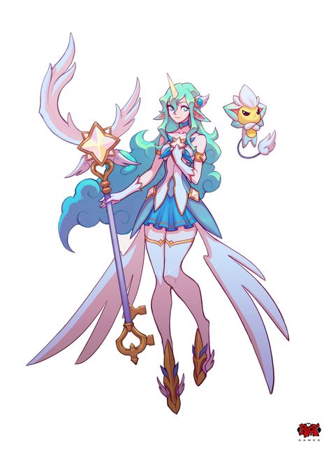 ArtStation - Star Guardian Soraka, Jesse Li Star Guardian Skins, Star Guardian, Chibi Style, League Of Legends Characters, Lol League Of Legends, Poses References, Arte Fantasy, A Drawing, An Anime