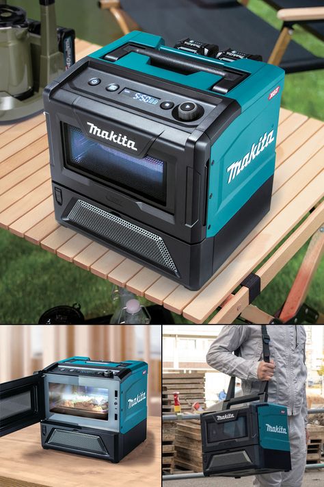 A portable, battery-powered microwave for construction sites, campsites, vehicles, picnics, emergencies, outdoor gatherings, or anywhere else without an outlet. Car Camping Accessories, Portable Microwave, Camping Oven, Portable Oven, Suv Camping, Picnic Essentials, Food Summer, Truck Mods, Best Camping Gear