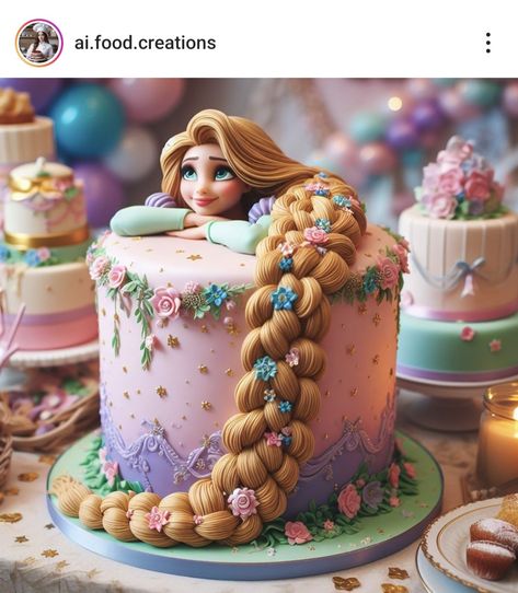 Doll Cake Tutorial, Rapunzel Cake, Disney Cakes, Doll Cake, Cake Tutorial, Cake Decorating Tips, 4th Birthday, Rapunzel, Decorating Tips