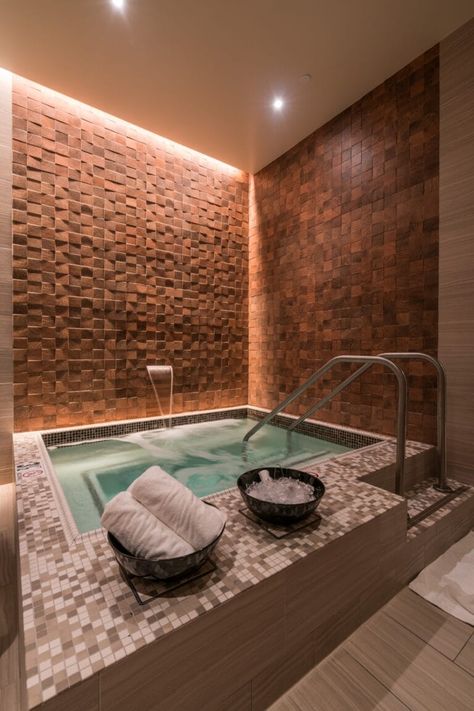 Aarna Spa at Pasea Hotel & Spa Mens_or_womens_private_Jacuzzi Spa Hotel Aesthetic, Hotel Spa Aesthetic, Indoor Jacuzzi Room Ideas, Basement Spa, Terme Spa, Spa Esthetics, Spa Cafe, Luxury Home Spa, Home Spa Ideas